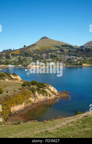 Latham Bay, Portobello, und Hafen Kegel, Otago Peninsula und Otago Harbour, Dunedin, South Island, Neuseeland Stockfoto