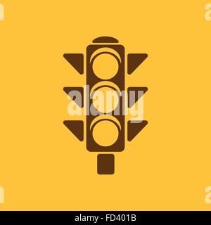Das Ampelsymbol. Ampel und Semaphore, Kreuzung Symbol. Wohnung Stock Vektor