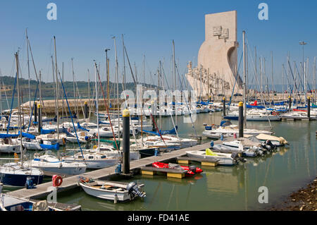 Denkmal der Entdeckungen gesehen in der Marina in Belém, Lissabon, Portugal, Stockfoto