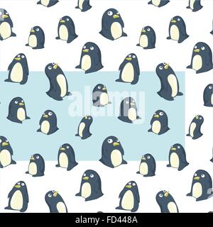 nahtlose transparent Vektormuster mit antarktische Pinguine Stock Vektor