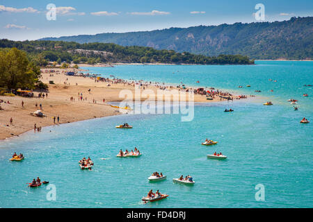 Lac/See de Sainte-Croix, in der Nähe von Moustiers in Südfrankreich Stockfoto