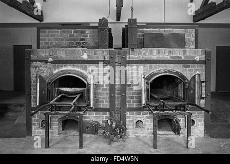 Nazi-KZ Dachau, Bau des Krematoriums Öfen Stockfoto