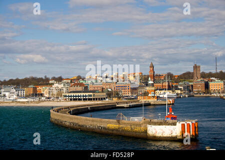 Bild vom Hafen von Helsingborg in Schweden. Stockfoto