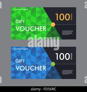 Vorlage Gutschein mit dem Hintergrund der dreieckige Elemente. Schönes Design-Zertifikat Stock Vektor