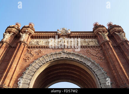 Triumphbogen (Arc de Triomf) in Barcelona, Spanien Stockfoto