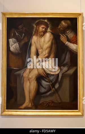 Sforza-Schloss-Museum, Milan. Christus verhöhnt. Malerei, zugeschrieben Giovanni da Monte, 1565-1570. Öl auf Leinwand. Stockfoto