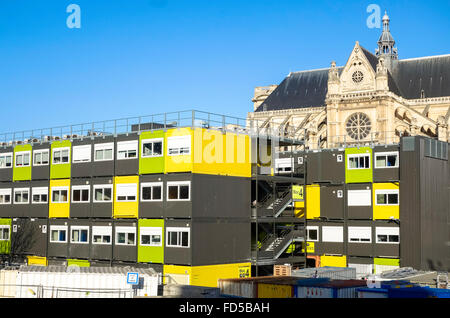 Büroeinheiten am Umbau-Projekt von Le Forum des Les Halles im 1. Arrondissement im Bau, Paris, Frankreich. Stockfoto