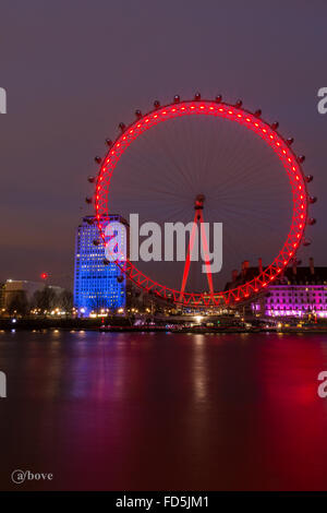 Blickwinkel des London Eye Stockfoto