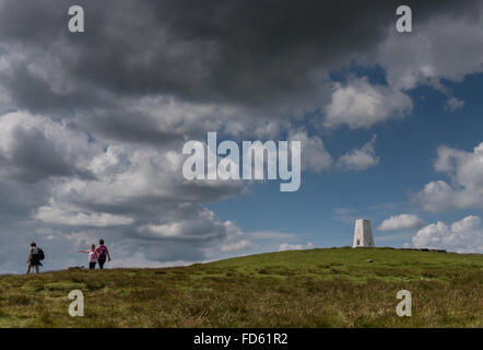 Wanderer auf Pendle Hill Stockfoto