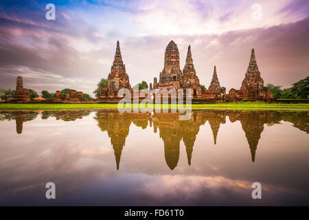 Ayutthaya, Thailand am Wat Chaiwatthanaram. Stockfoto