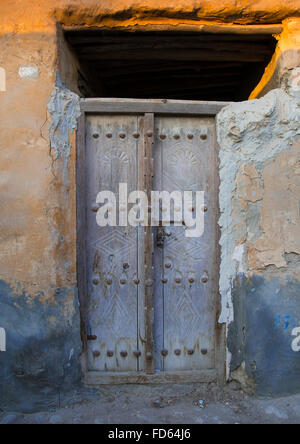 alte Holztür, Qeshm Insel, Laft, Iran Stockfoto