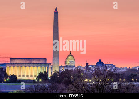 Skyline von Washington DC, USA. Stockfoto