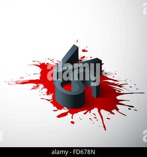 Isometrische Versus Briefe oder Vs-Logo auf roten Spritzer isoliert. Vektor-illustration Stock Vektor