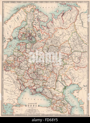 Europäisches Russland: Einschließlich Finnland Caucasus Polen Ukraine. JOHNSTON, 1906-Karte Stockfoto