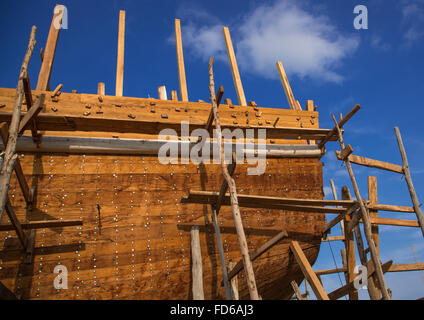 Traditionsschiffe genannt Lenj gebaut, Qeshm Insel, Salakh, Iran Stockfoto