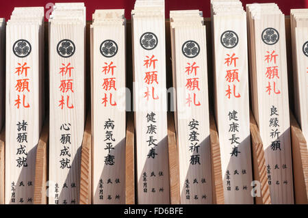 Japanische Gebet sticks, Rinnoji Tempel, Sanbutsudo, Nikko, Tochigi, Japan Stockfoto