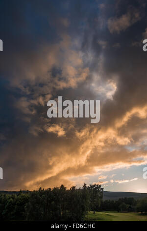 Sonnenuntergang über Spey Valley Golf and Country Club Stockfoto