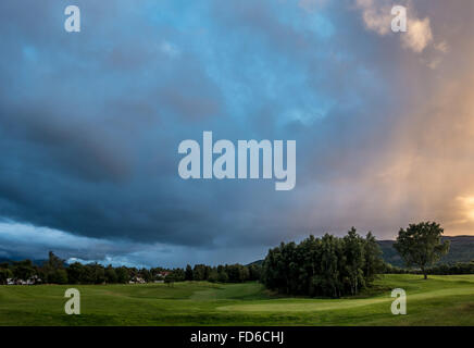 Sonnenuntergang über Spey Valley Golf and Country Club Stockfoto