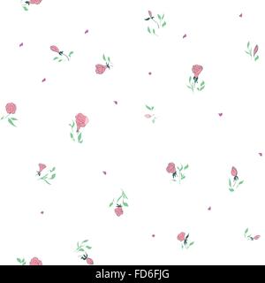 Nahtloses Muster mit Hand gezeichnet Blumen. Handgezeichnete Design für Dankeschön-Karte, Grußkarte oder Einladung. Vektor Stock Vektor