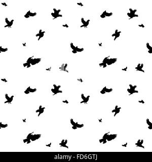 Vögel fliegen in der Luft. Nahtlose Muster. Vektor-Illustration. Stock Vektor