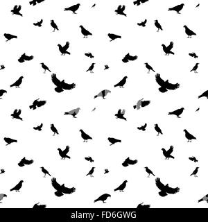 Vögel fliegen in der Luft. Nahtlose Muster. Vektor-Illustration. Stock Vektor