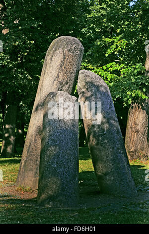Alte steinerne Teufel Spalte in Vysehrad in Prag - Tschechische Republik Stockfoto