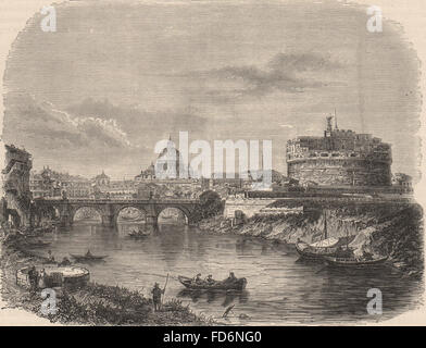 Rom: Burg St. Angelo (das Mausoleum des Hadrian) St. Peter & c, 1882 Stockfoto