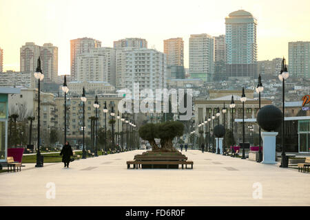 Baku, Aserbaidschan. 28. Januar 2016. Allgemeine Ansicht Winter Bulevard in Baku. © Aziz Karimow/Pacific Press/Alamy Live-Nachrichten Stockfoto