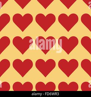 Nahtlose Muster mit roten Herzen Stock Vektor