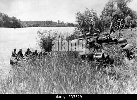 Überqueren der Maas und der Marne, 1940 Stockfoto