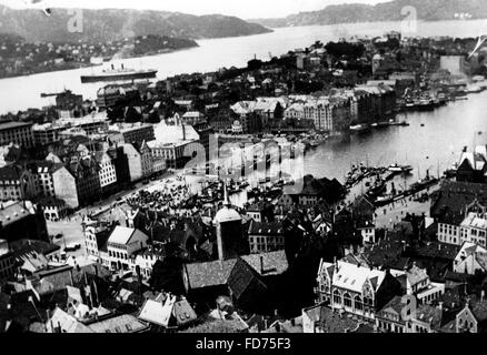 Blick auf Bergen, 1940 Stockfoto