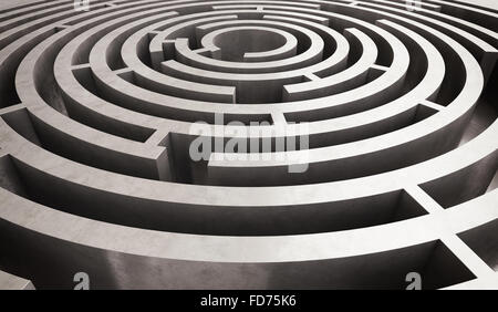 Schwierige kreisförmige Labyrinth Stockfoto