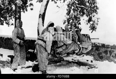 Deutsche Flak Position in Ungarn im Jahre 1945 Stockfoto