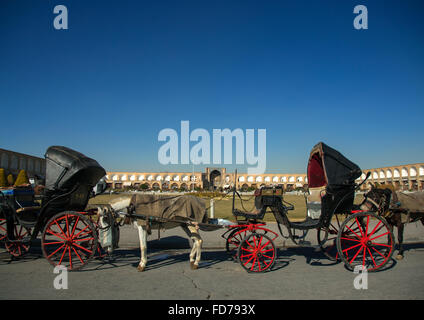 Pferdekutsche Trainer in Naqsh-e Jahan Quadrat, Isfahan Provinz Isfahan, Iran Stockfoto