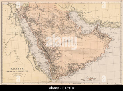 Arabien: Zeigt "Debai" (Dubai) "Abu Thubbi" (Abu Dhabi) Jeddah. BLACKIE, 1882 Karte Stockfoto