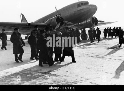 Erste Landung eines sowjetischen Flugzeugs auf dem Flughafen Berlin-Tempelhof Januar 1940 Stockfoto