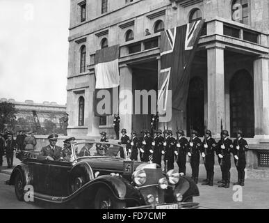 Adolf Hitler kommt nach der Münchner Konferenz 1938 Stockfoto