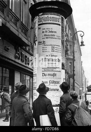 Propagandaplakat für die Reichstagswahlen 1936 Stockfoto