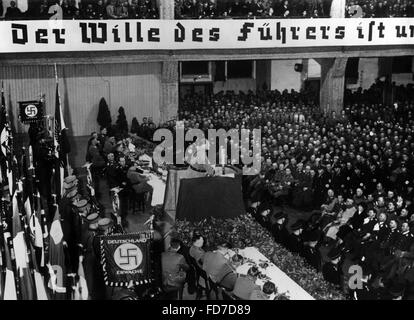 Hermann Goering während des Wahlkampfes für die Reichstagswahlen 1936 in Königsberg Stockfoto