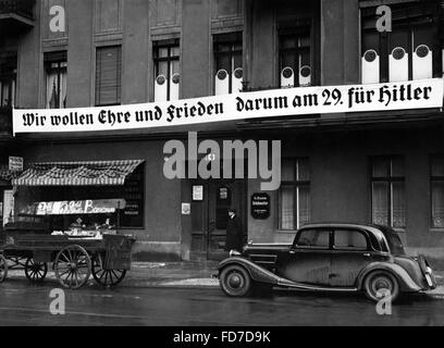 Wahlpropaganda in Berlin für die Reichstagswahl 1936 Stockfoto