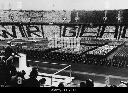 Adolf Hitler im Berliner Olympiastadion am 1. Mai 1939 Stockfoto