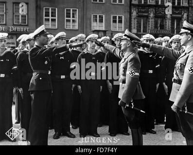 Filmszene mit Marine-HJ Mitglieder, 1941 Stockfoto