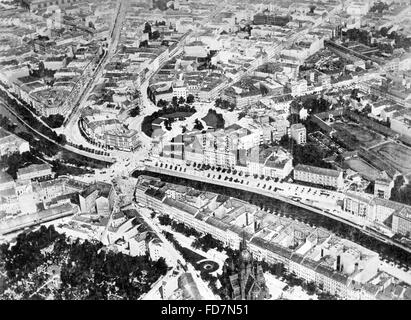 Überblick über Berlin Kreuzberg, um 1900 Stockfoto