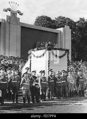 Hermann Goering spricht mit der Legion Condor in Hamburg, 1939 Stockfoto