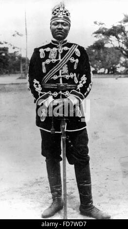 Der König der Bamum in der deutschen Kolonie Kamerun, um 1900 Stockfoto