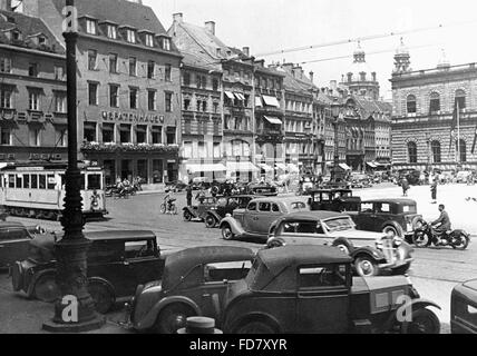 Max-Josef-Platz in München, 1926 Stockfoto