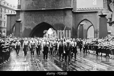 Gedenkmarsch zu Bier Hall Putsch in München Stockfoto