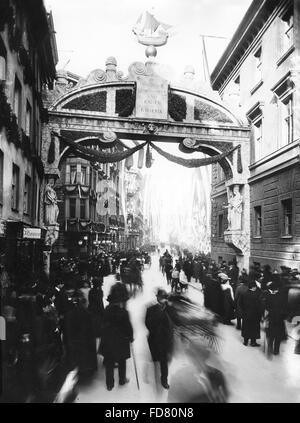 Vorbereitungen für den Besuch von Kaiser Wilhelm II. in München, 1906 Stockfoto