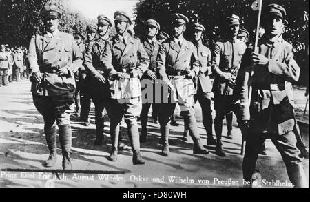 Eitel-Friedrich, August Wilhelm, Oskar und Wilhelm von Preußen, 1932 Stockfoto