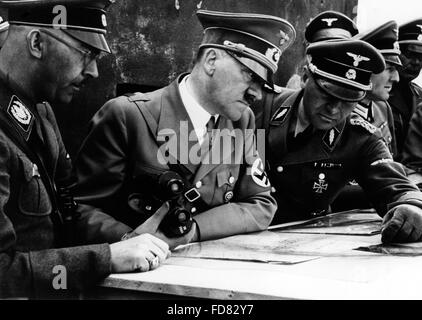 Adolf Hitler besucht die SS-Standard 'Deutschland' auf die Siegfried-Linie, 1939 Stockfoto